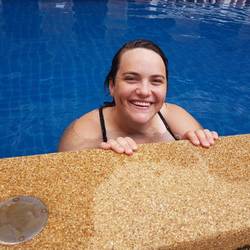 Quick swim at the hotel pool