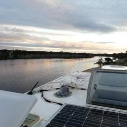 Morning River view from roof top hatch