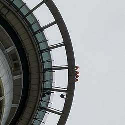 Those dots up there are harnessed people dangling over the edge!!
