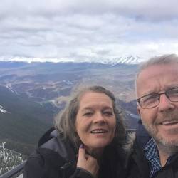 Looking down upon Jasper and the Athabasca River