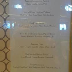 Verandah Restaurant Menu