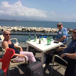 First beers down at the harbour