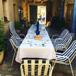 Yesterday's dinner table - what a lovely evening prepared by Christine!
