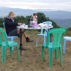 Breakfast in relative luxury
