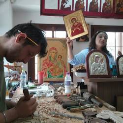 Icon painting demonstration