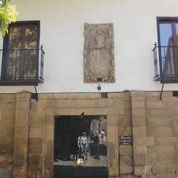 Crest over door to restaurant