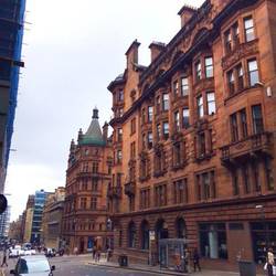 Red sandstone buildings in Glasgow