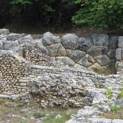 Wall of polygonal stones