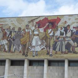 Socialist realism picture (mosaic) in the main square