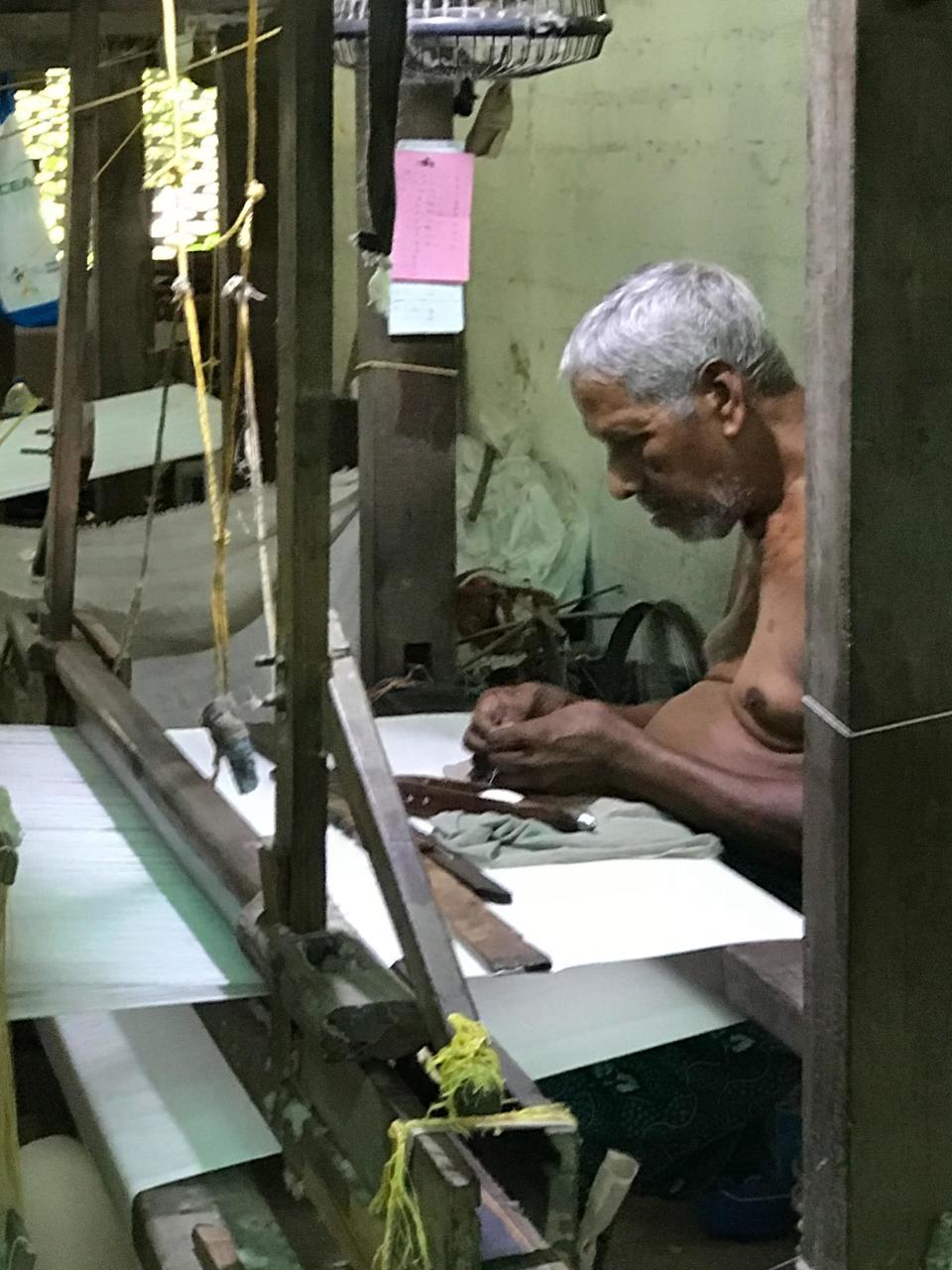 Weaving Cloth by Hand for School Uniforms