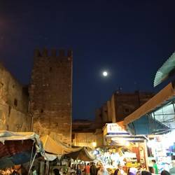 Bustling nightly market vendors