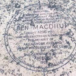 The summit plaque on Ben MacDui