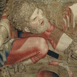 Close up of a tapestry to see details