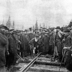 The Last Spike being driven in November, 1885