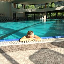 This was the 'silenzio' pool with the sun streaming in and picture windows all around - paradise.