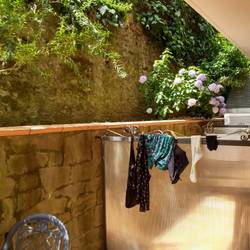 Drying clothes on our beautiful little patio