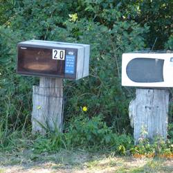 A quirky pair of mailboxes