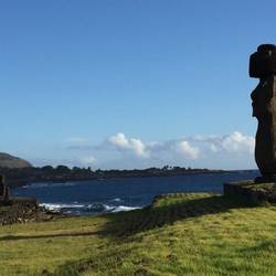 Our first Moai - down the hill from our hotel