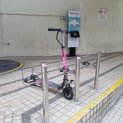 Shared scooter docking station