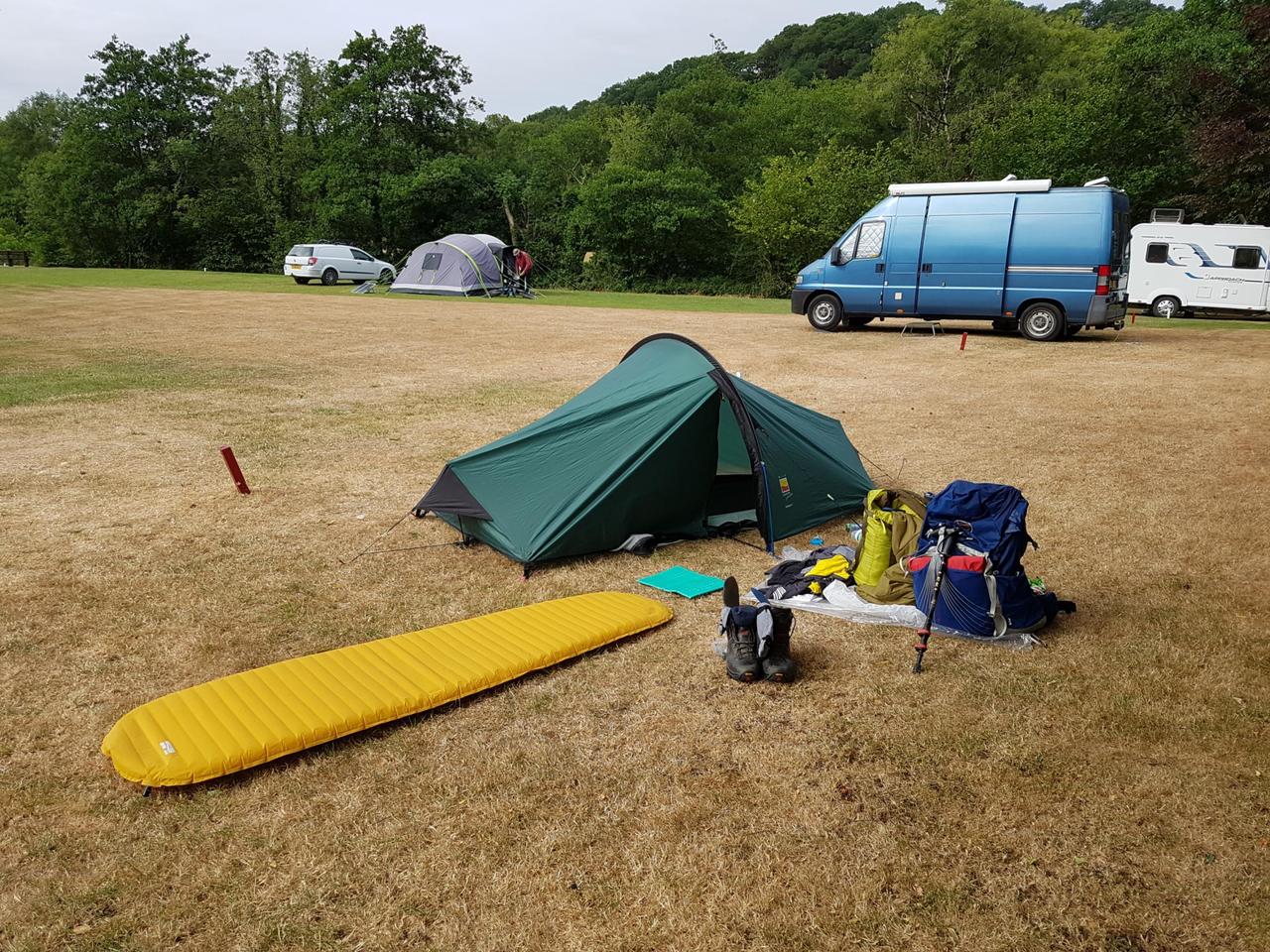 My pitch at Rhandirmwyn campsite