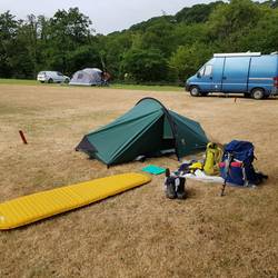 My pitch at Rhandirmwyn campsite