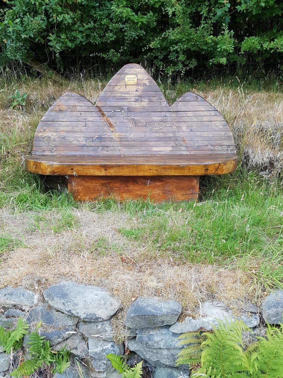 Monument bench to memory of Tony Drake - creator of the Cambrian Way