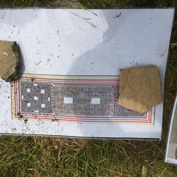 Artist's drawing of the tile patterns they are finding