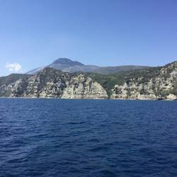 Southern coastline of Cephalonia with mount Aenos in background