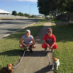 taking Bella and Molly for a walk