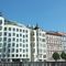 Funky bldg on left is the Dancing House aka Fred & Ginger.