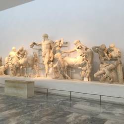 Statues etc on one end of Zeus temple