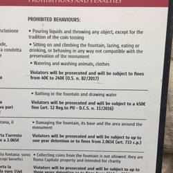 The rules of the Trevi Fountain.