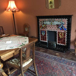 A 1930s fireplace, designed by the makers for an exhibit.