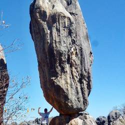 Superman Dave holding up Balancing Rock. 😉