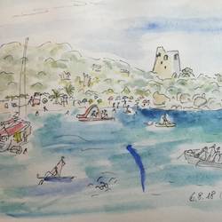 Ein aragonischer Turm bewacht Cala Piru