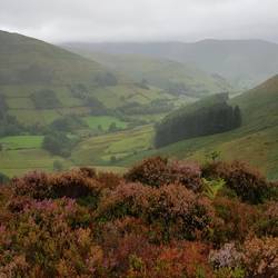 From Bwlch Siglen looking north. Ty'n-y-braich farm just about visible in distance.