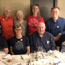 Back row: Chris, Judy, Mary Jean, me, and Peter. Front row: Tatiana, Barbara, Morgan, and Bob