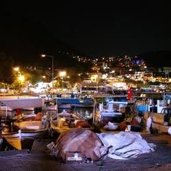 A great sea of lights - the harbour of Kaş at night!