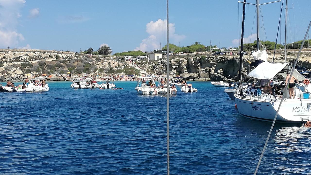 Die Bucht Cala Azzurra auf Favigna war zu voll für uns