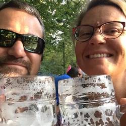 at the beer garden