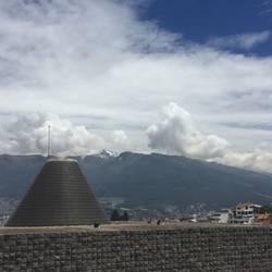 Snowy volcano view