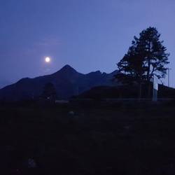 Moon over the Cuillins.