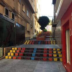 No idea where we are but we found painted steps