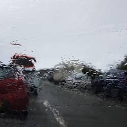 It rained most of the day.