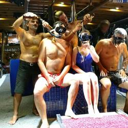 Looks very strange - scuba diving baptism after passed testing!