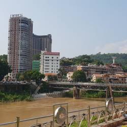 China is on the other side of the river.