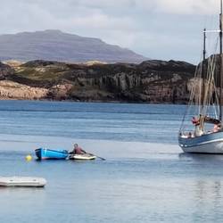 The bay between Mull and Iona: the aqua, turquoise and Carribean blue are gorgeous.