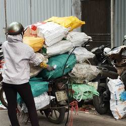 Back on the street and the bikes are still being loaded up.