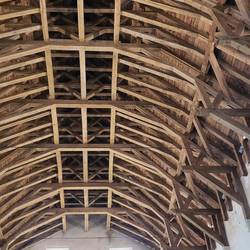 Ceiling in the Great Hall. The best carpenters were the shipbuilders, so it is essentially an upside-down hull