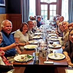 The last supper. Caroline from California (on the right end of table), was celebrating her 40th birthday.